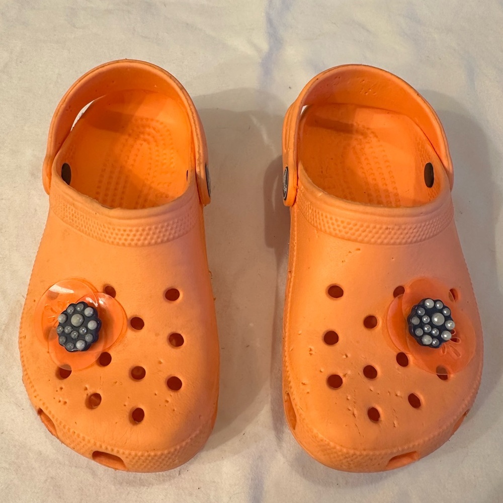 Crocs Kids Orange Clog Sandals - Comfortable Slip-On